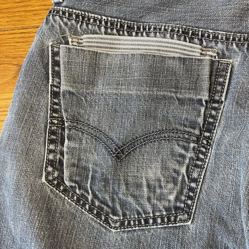 Levi's 569 Loose Straight Jeans Blue 32x32 Black Waist Patch Patch
